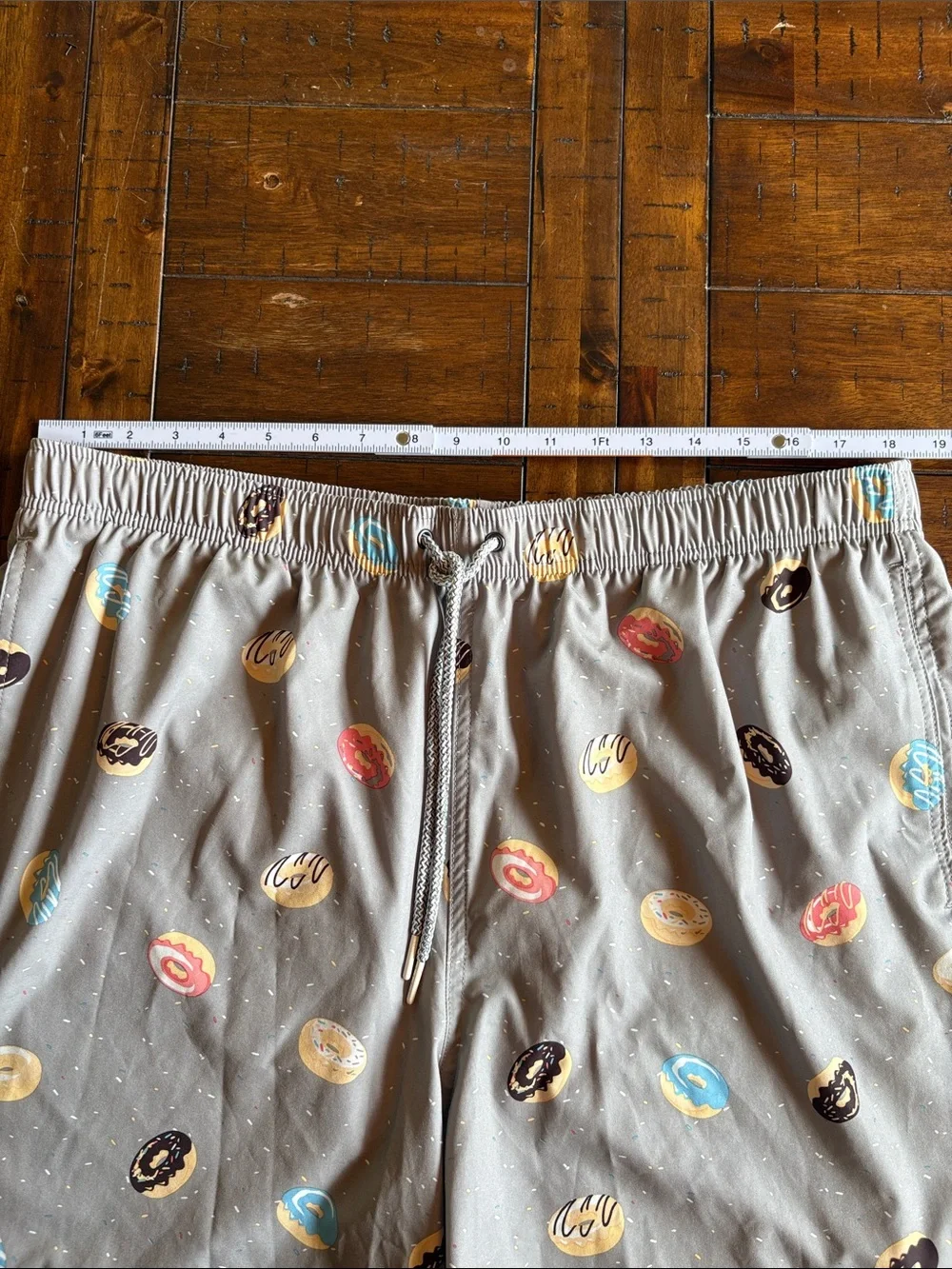 RAINFOREST Gray Swim Trunks W/ Donuts - XL - Fun, Summer, Party Vibes